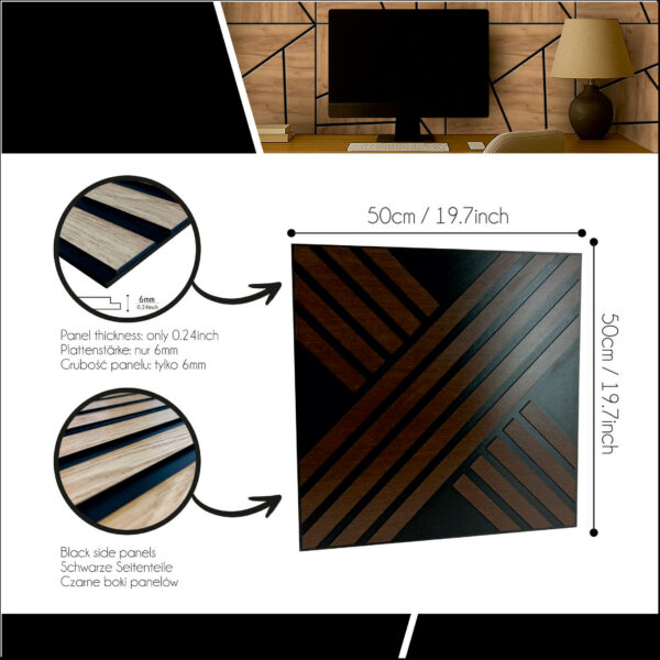 PD_01_CW (6) Panel dekoracyjny 3D - PD_01_CW - Czarny + Wenge